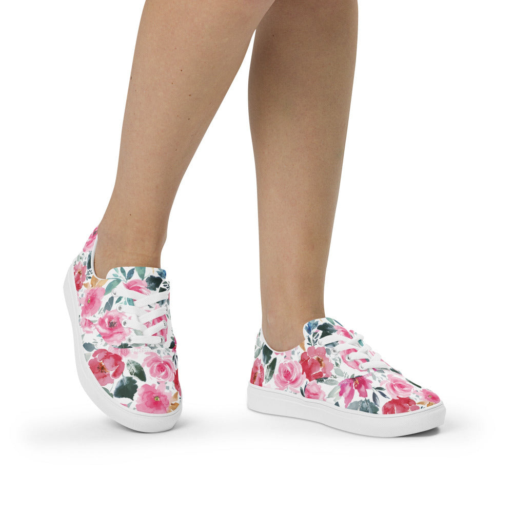 Pink Flower Power Women's Sneakers - https://ascensionemporium.net